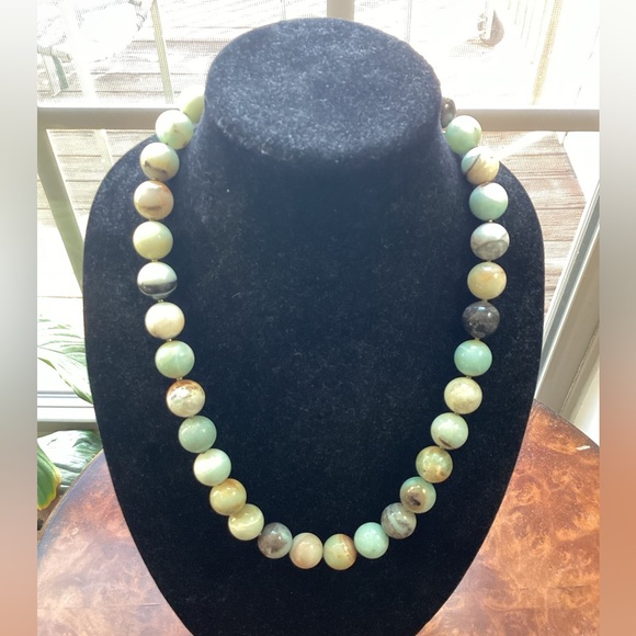 Kenneth Lane Amazonite Beaded Gold Hook Necklace - Picture 1 of 9